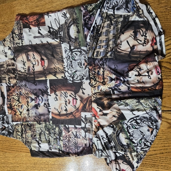 Vintage 80,s Stylish Multicolor Graphic  Designed Epic Women's Hàlter Top Blouse - Picture 5 of 6